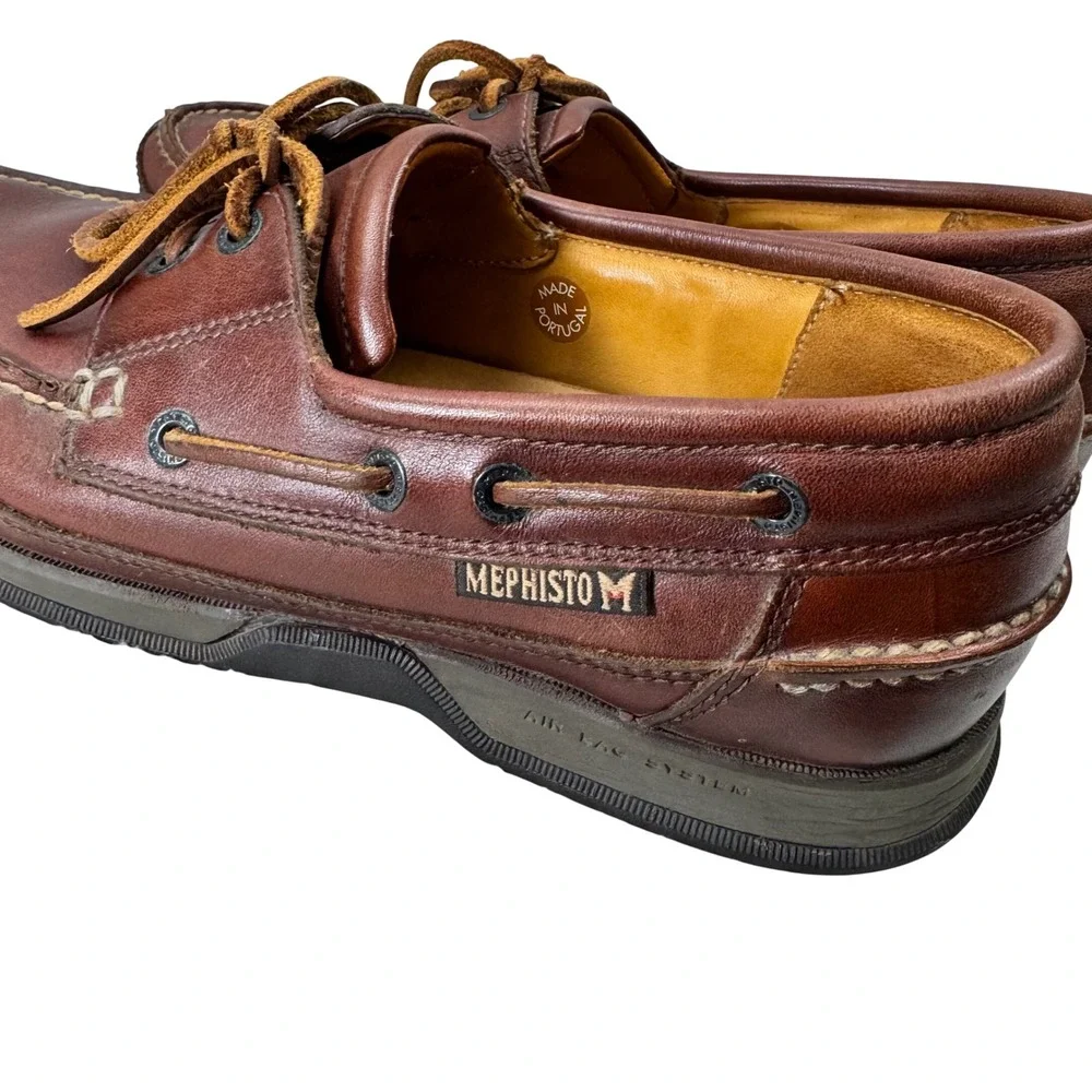 Mephisto Spinnaker Boat Shoes Mens 9.5 Brown Leather Air-Bag System Loafer